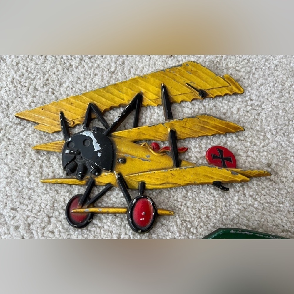 Vintage Sexton Homco 1975 Set Of 3 Airplanes Bi-Planes Cast Metal Wall Art - Picture 4 of 7